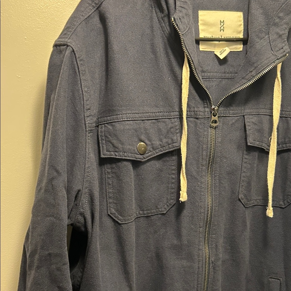 Men's Navy Hooded Jacket - Picture 7 of 9